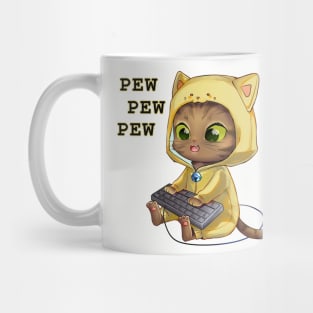 cat gamer pew pew pew Mug